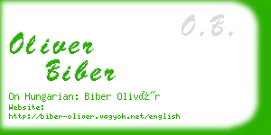 oliver biber business card